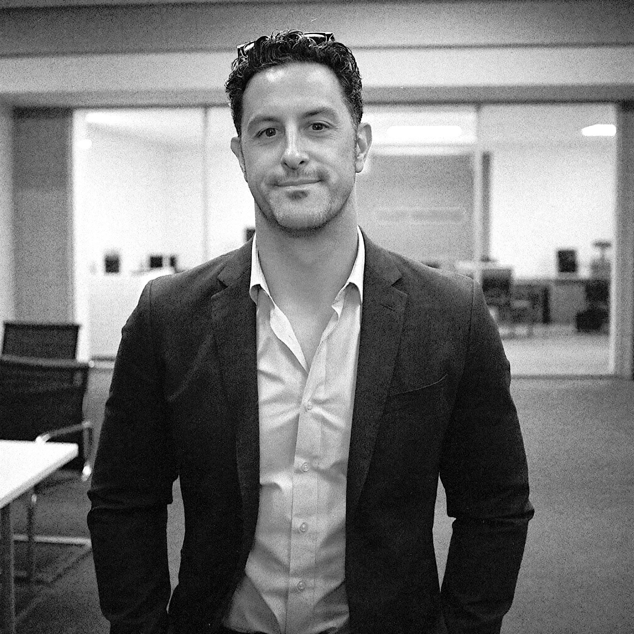David Long, black and white profile photo
